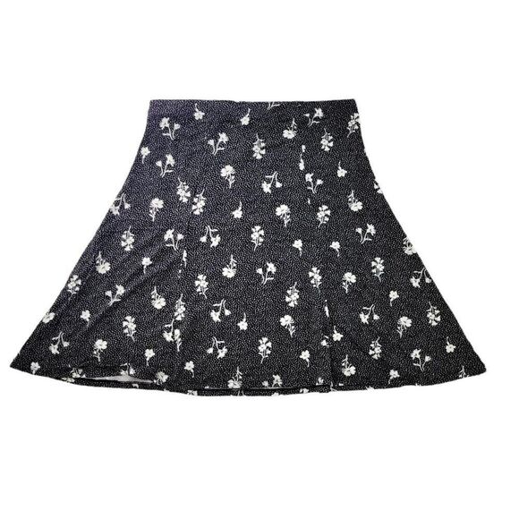 2/$20 Y2K Suzy Shier Black & White Floral Pattern Dress Skirt Size: Large - Picture 2 of 8